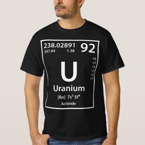 Uranium Periodic Table of Elements T_Shirt
