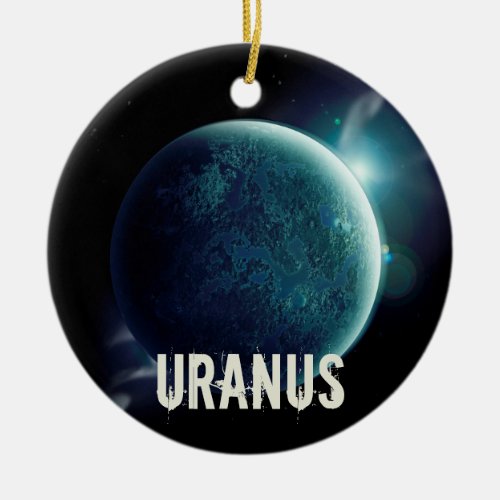 Uranus blue planet 3d universe space illustration ceramic ornament
