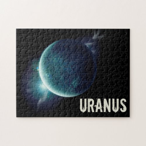 Uranus blue planet 3d universe space illustration jigsaw puzzle