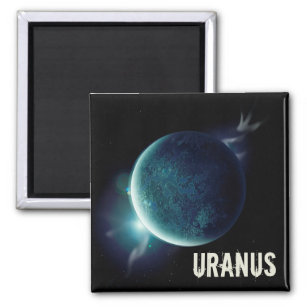 Uranus blue planet 3d universe space illustration magnet