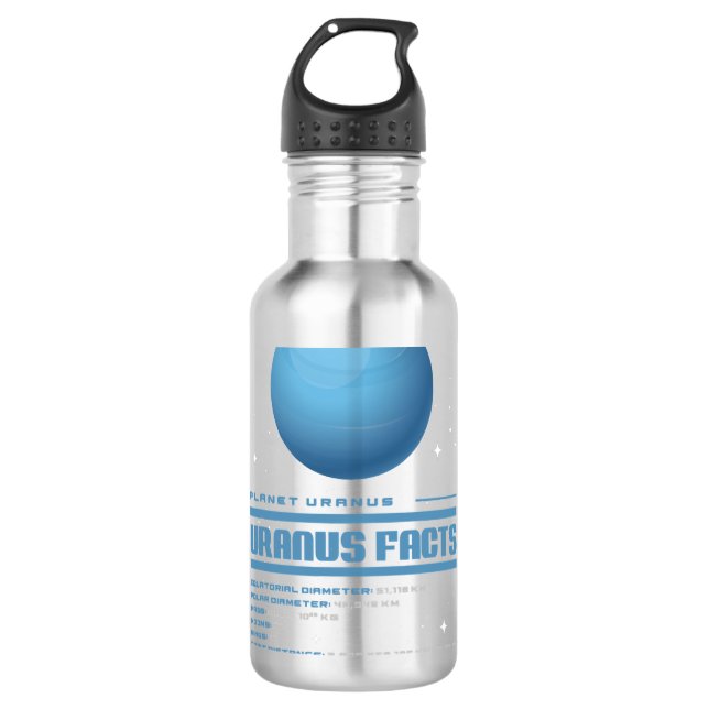 Uranus Facts Stainless Steel Water Bottle (Front)