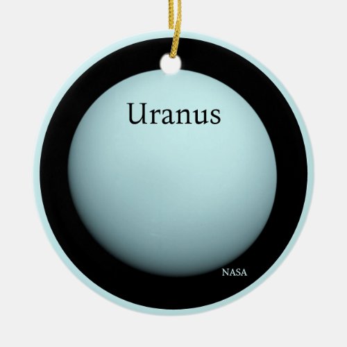 Uranus Full Disk by NASAs Voyager 2 Ceramic Ornament