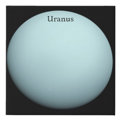 Uranus Full Disk by NASAs Voyager 2 Faux Canvas Print