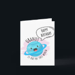 Uranus Is Out Funny Birthday Card<br><div class="desc">🎉🪐 Happy Birthday! Uranus Is Out Of This World! 🎂🌌 This cosmic card celebrates the recipient’s special day with a celestial twist. The witty pun adds a dash of humor, and the thought of Earths fitting inside Uranus will surely make them chuckle. Whether they’re a space enthusiast, an astrology lover,...</div>
