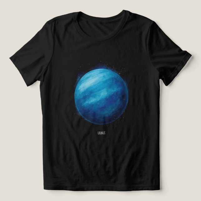 Uranus Planet Artwork – Cosmic Space Illustration Tri-Blend Shirt (Design Front)