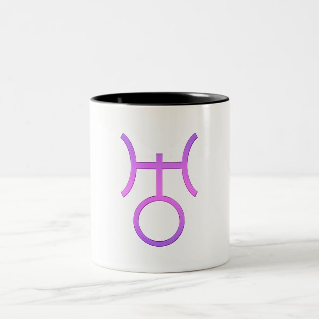 Uranus Planetary Symbol Astrology Zodiac Sign Two-Tone Coffee Mug (Center)