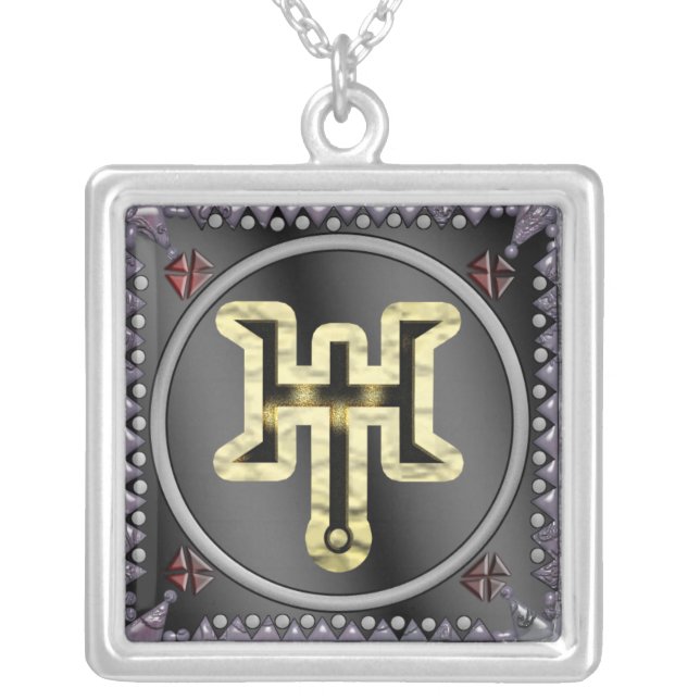 uranus sigil silver plated necklace (Front)