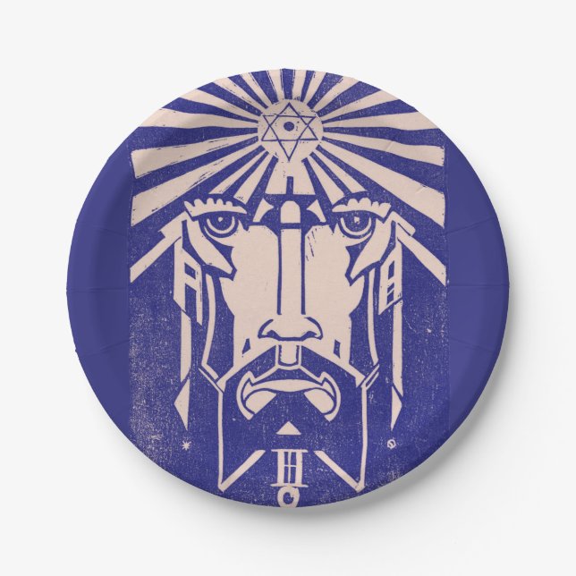 Uranus Sky God Greek Mythology Blue Paper Plates (Front)