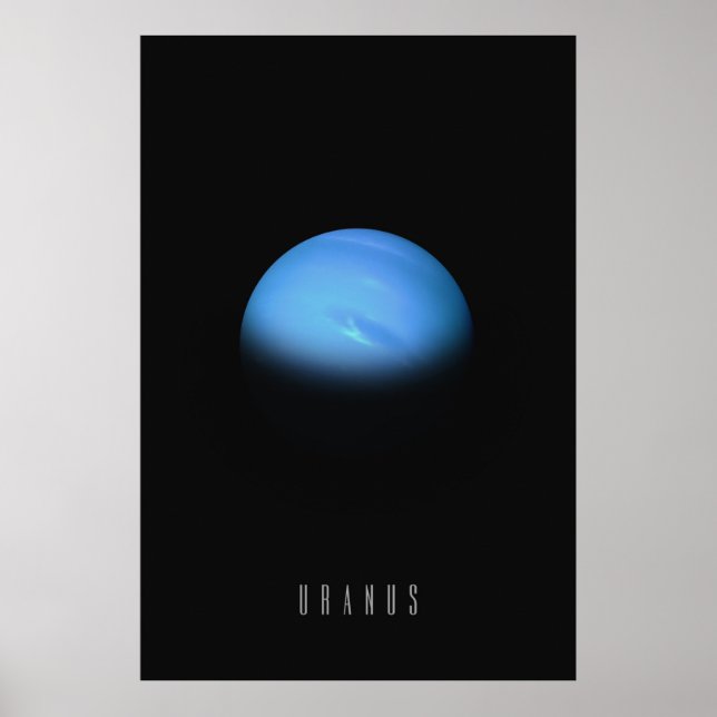 Uranus - The Ice Giant Planet in Deep Space Poster (Front)
