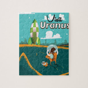 Uranus vintage cartoon Travel Poster Jigsaw Puzzle