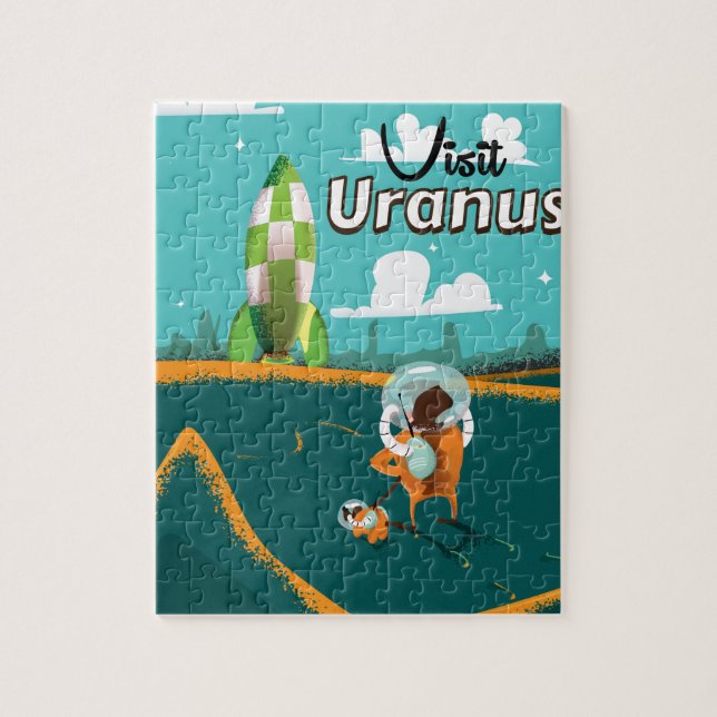 Uranus vintage cartoon Travel Poster Jigsaw Puzzle (Vertical)