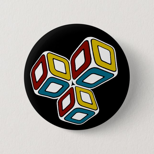 Urban 3-D Cubes Button (Front)