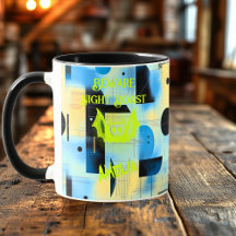 Urban abstract typography with bold blue and yello