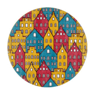 Urban abstract: vintage city pattern cutting board