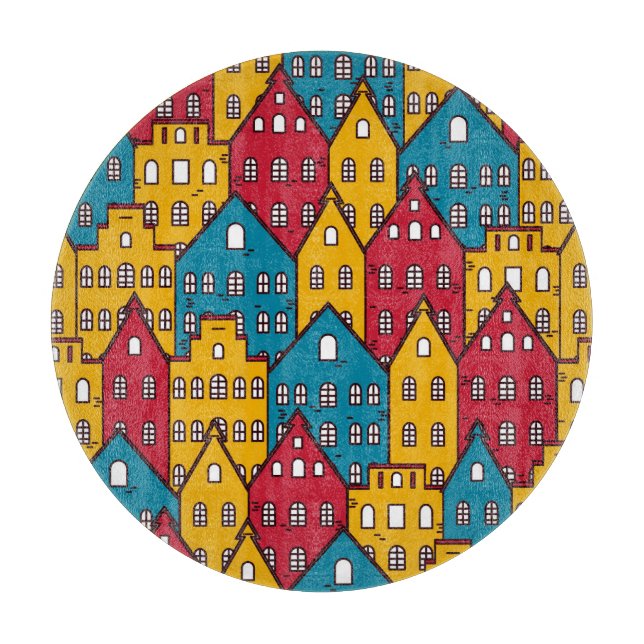Urban abstract: vintage city pattern cutting board (Front)