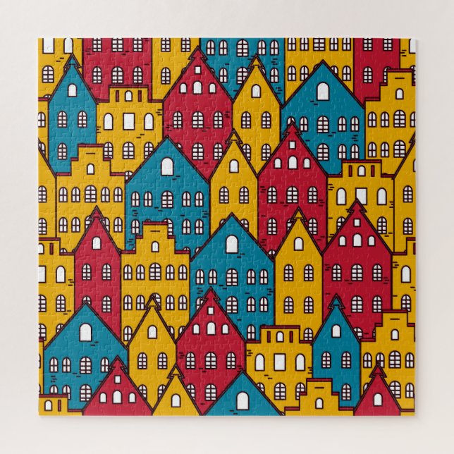Urban abstract: vintage city pattern jigsaw puzzle (Vertical)