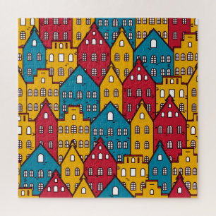 Urban abstract: vintage city pattern jigsaw puzzle