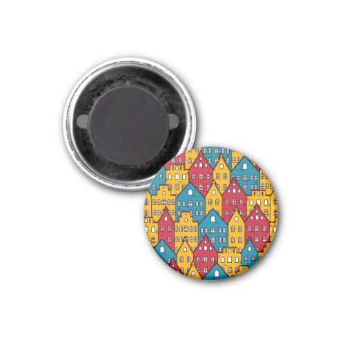 Urban abstract vintage city pattern magnet