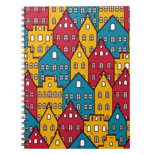 Urban abstract vintage city pattern notebook