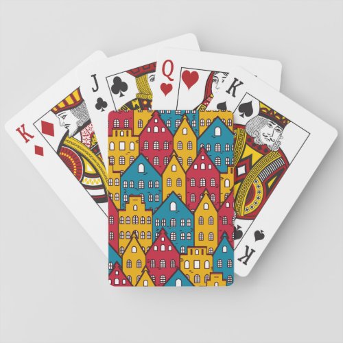 Urban abstract vintage city pattern playing cards