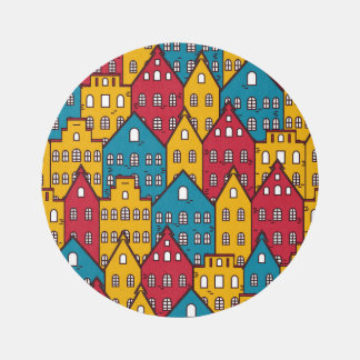 Urban abstract: vintage city pattern rug
