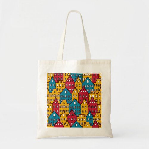 Urban abstract vintage city pattern tote bag