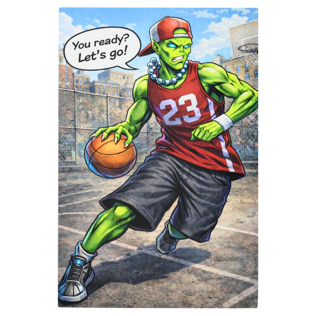 Urban Alien Basketball Player - Comic Style Art (Front)
