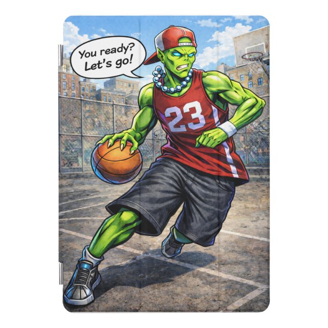 Urban Alien Basketball Player - Comic Style Art iPad Pro Cover (Front)