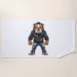 Urban Alpha Bulldog – Street Style Mascot  Beach Towel
