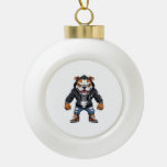 Urban Alpha Bulldog – Street Style Mascot Ceramic Ball Christmas Ornament