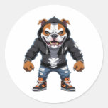 Urban Alpha Bulldog – Street Style Mascot Classic Round Sticker