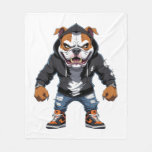 Urban Alpha Bulldog – Street Style Mascot Fleece Blanket