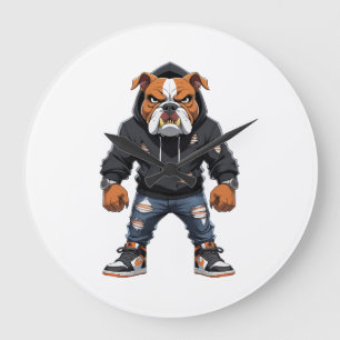 Urban Alpha Bulldog � Street Style Mascot Large Clock