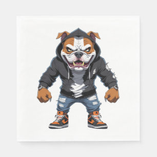 Urban Alpha Bulldog – Street Style Mascot Napkins