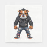 Urban Alpha Bulldog – Street Style Mascot  Napkins