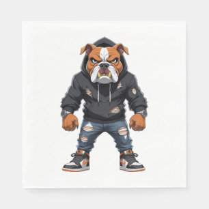 Urban Alpha Bulldog – Street Style Mascot  Napkins