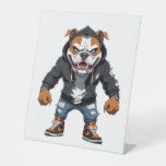Urban Alpha Bulldog – Street Style Mascot Pedestal Sign