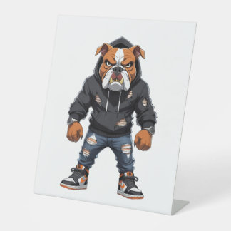Urban Alpha Bulldog � Street Style Mascot  Pedestal Sign