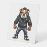 Urban Alpha Bulldog – Street Style Mascot  Pedestal Sign