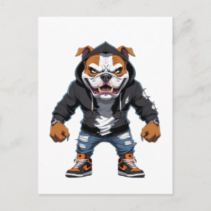 Urban Alpha Bulldog � Street Style Mascot Postcard