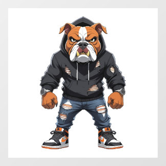 Urban Alpha Bulldog � Street Style Mascot  Window Cling