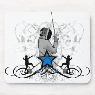 Urban and Hip Fencing Illustration Mouse Pad