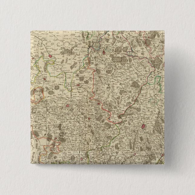 Urban areas of France Pinback Button (Front)