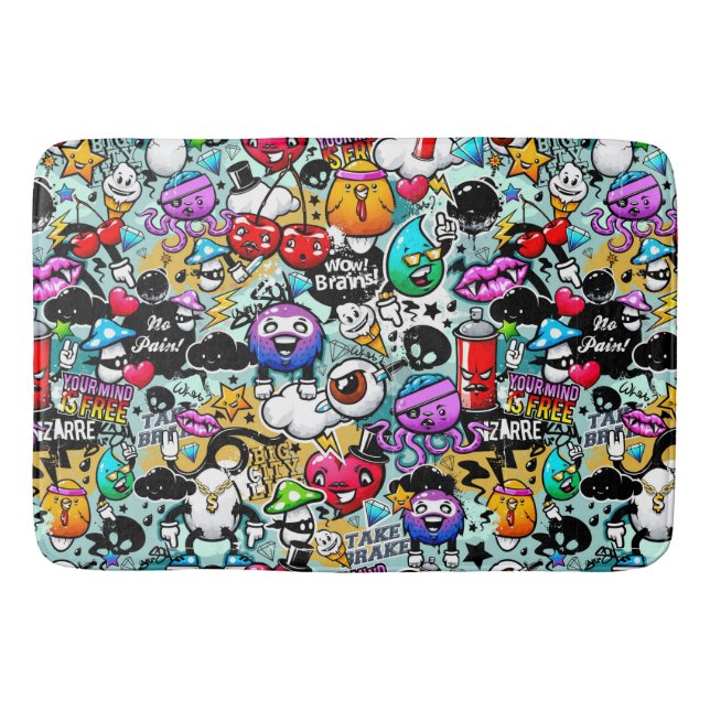 Urban Art Graffiti Bath Mat (Front)