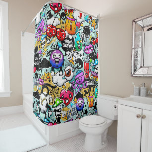 Urban Art Graffiti Shower Curtain