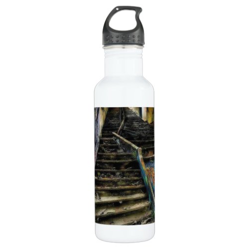 Urban Art on Stairs Abandoned Building Stainless Steel Water Bottle
