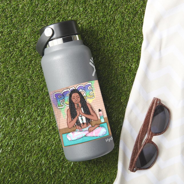 Urban Art | Pretty Woman doing Meditation  Sticker (HydroFlask Insitu)