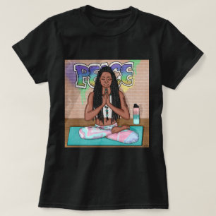 Urban Art   Pretty Woman doing Meditation  T-Shirt
