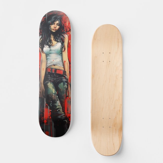 Urban Art Woman  Skateboard (Front)