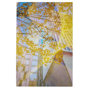 Urban Autumn Abstract Metal Print